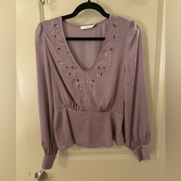 Lush Tops - Lush Lavender Embroidered Blouse - Floral, Romantic, Spring, Feminine